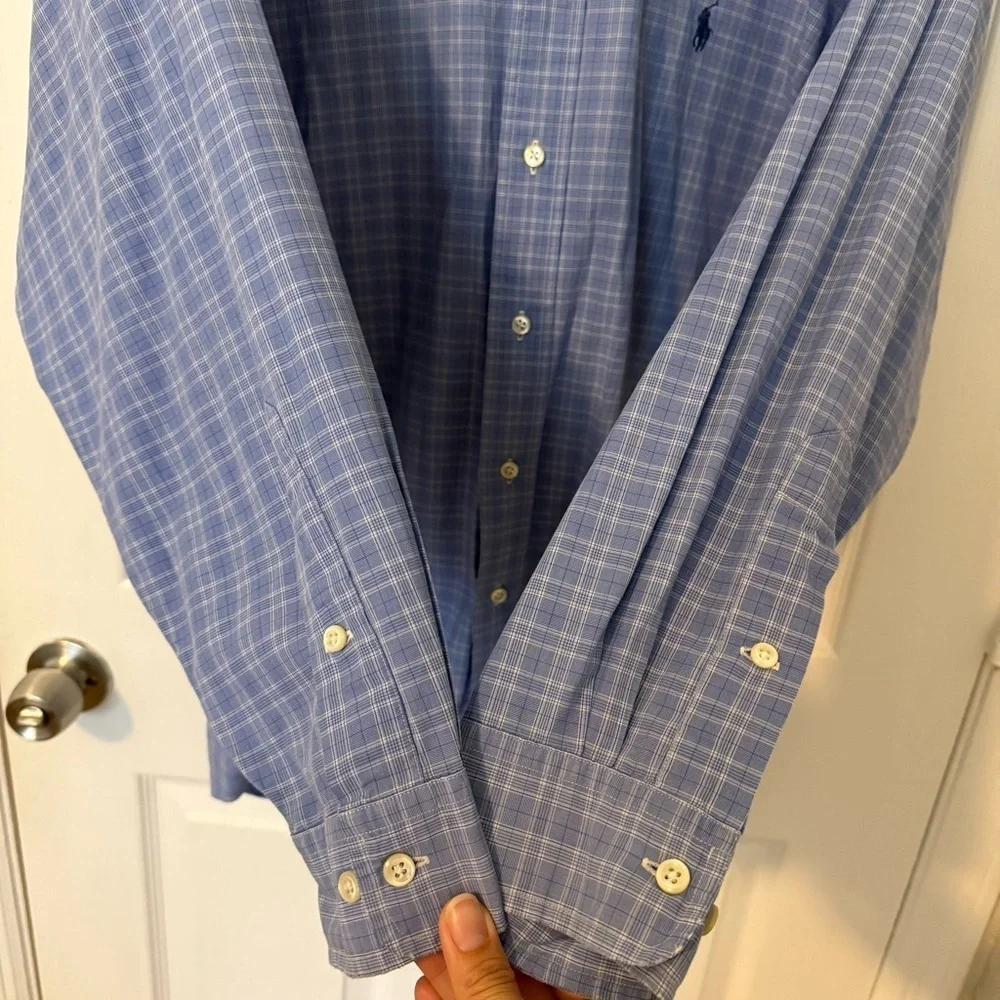 Polo Ralph Lauren Longsleeves Cotton Yarmouth button down Blue Plaid 17 32/33